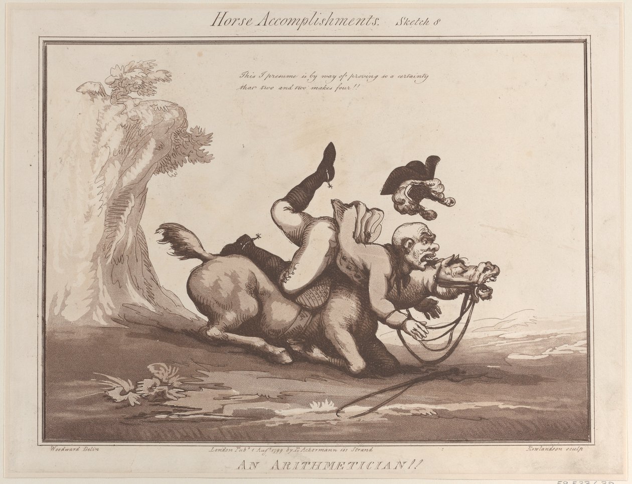 Horse Accomplishments, Skica 8: An Arithmetician!!, 1. srpna 1799, 1. srpna 1799. od Thomas Rowlandson