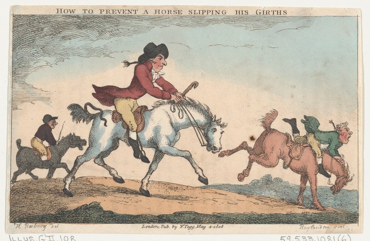 Jak zabránit tomu, aby kůň sklouznul podpásy, 4. května 1808, 4. května 1808. od Thomas Rowlandson