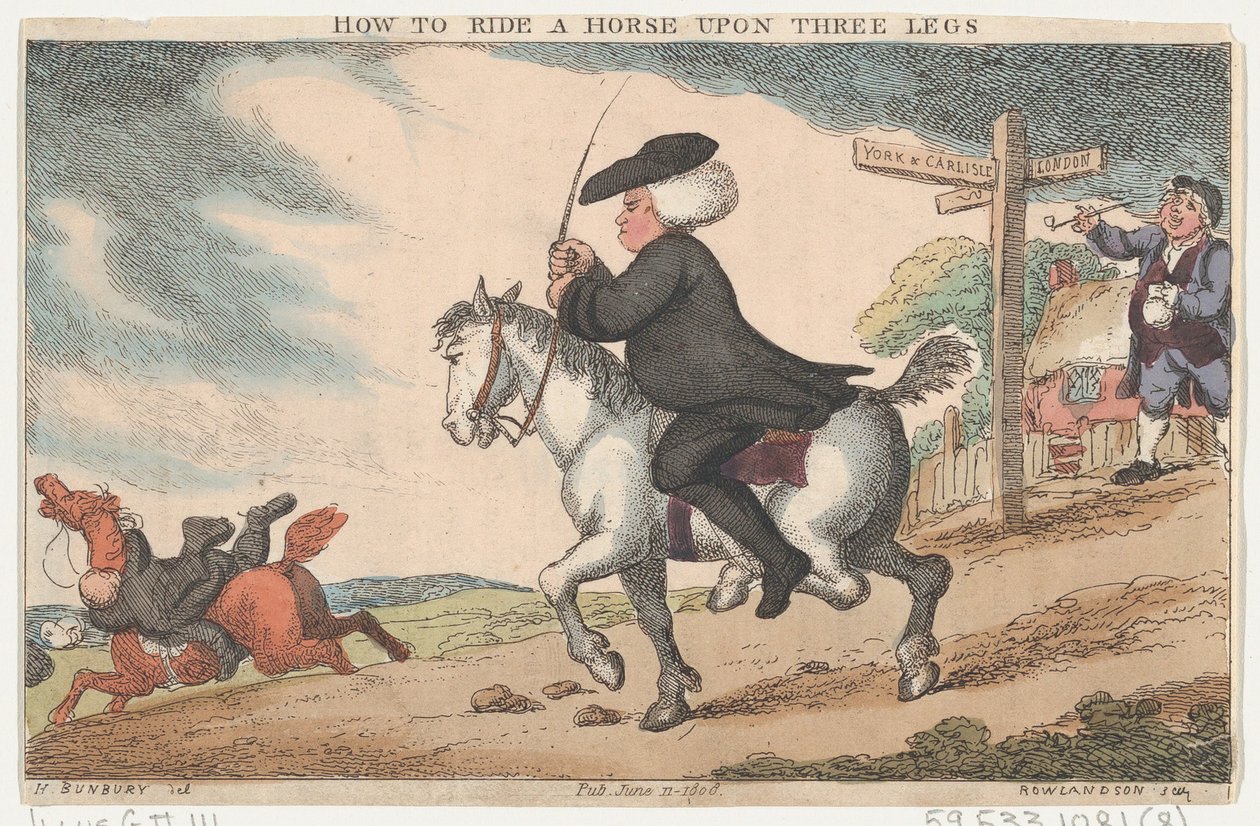 Jak jezdit na koni po třech nohách, 11. června 1808, 11. června 1808. od Thomas Rowlandson