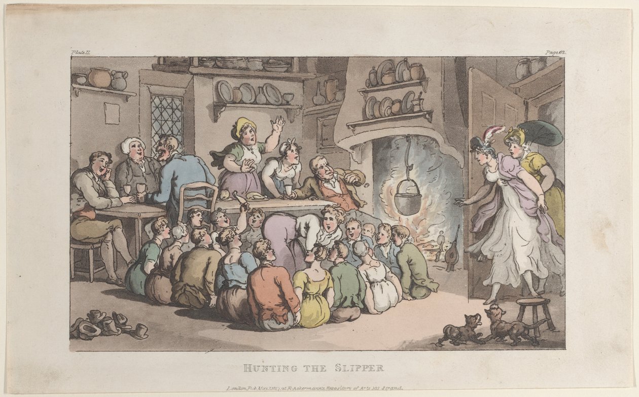 Hunting the Slipper, od Vicar of Wakefield, 1. května 1817, 1. května 1817. od Thomas Rowlandson