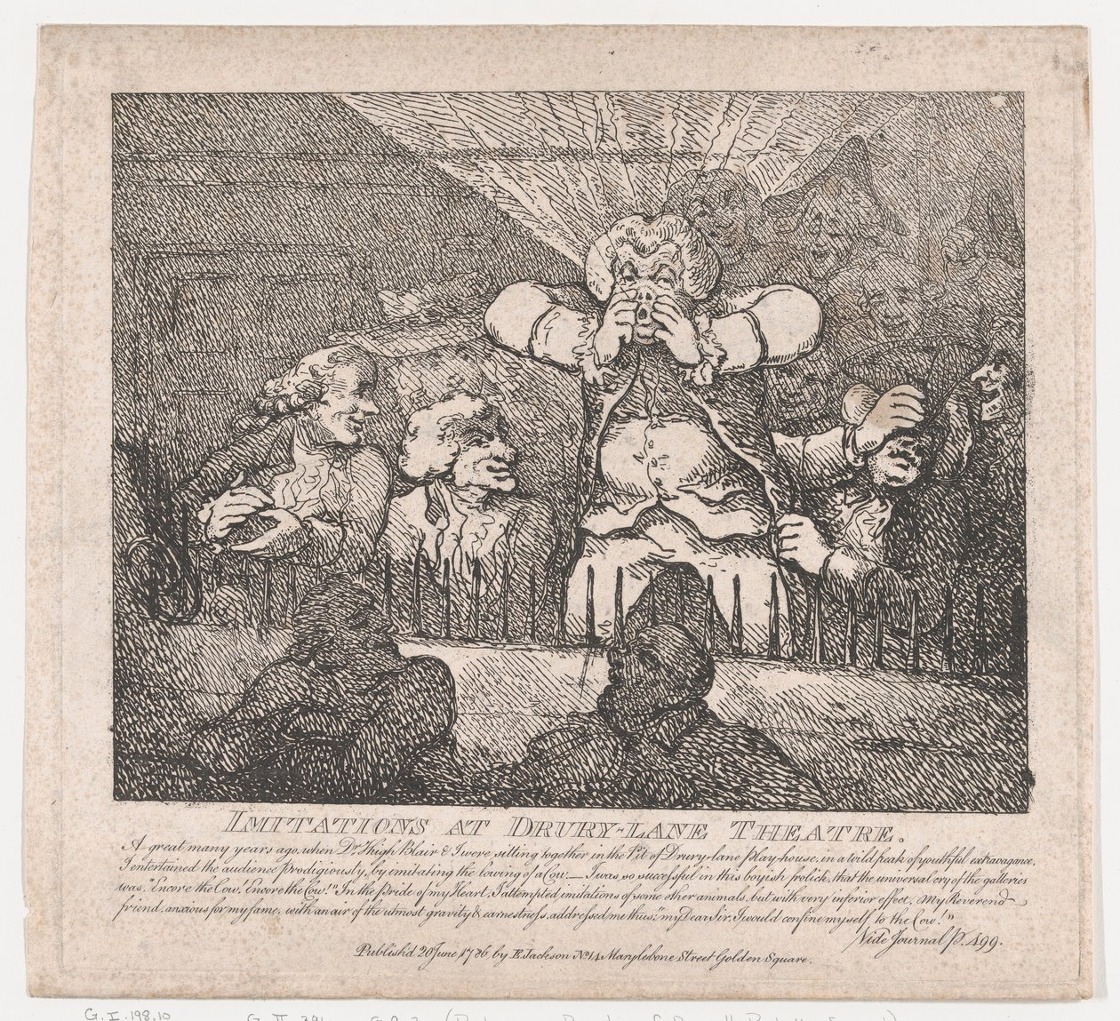 Imitations at Drury-Lane Theater Malebné krásy Boswell, Part the Secon..., 20. června 1786. od Thomas Rowlandson