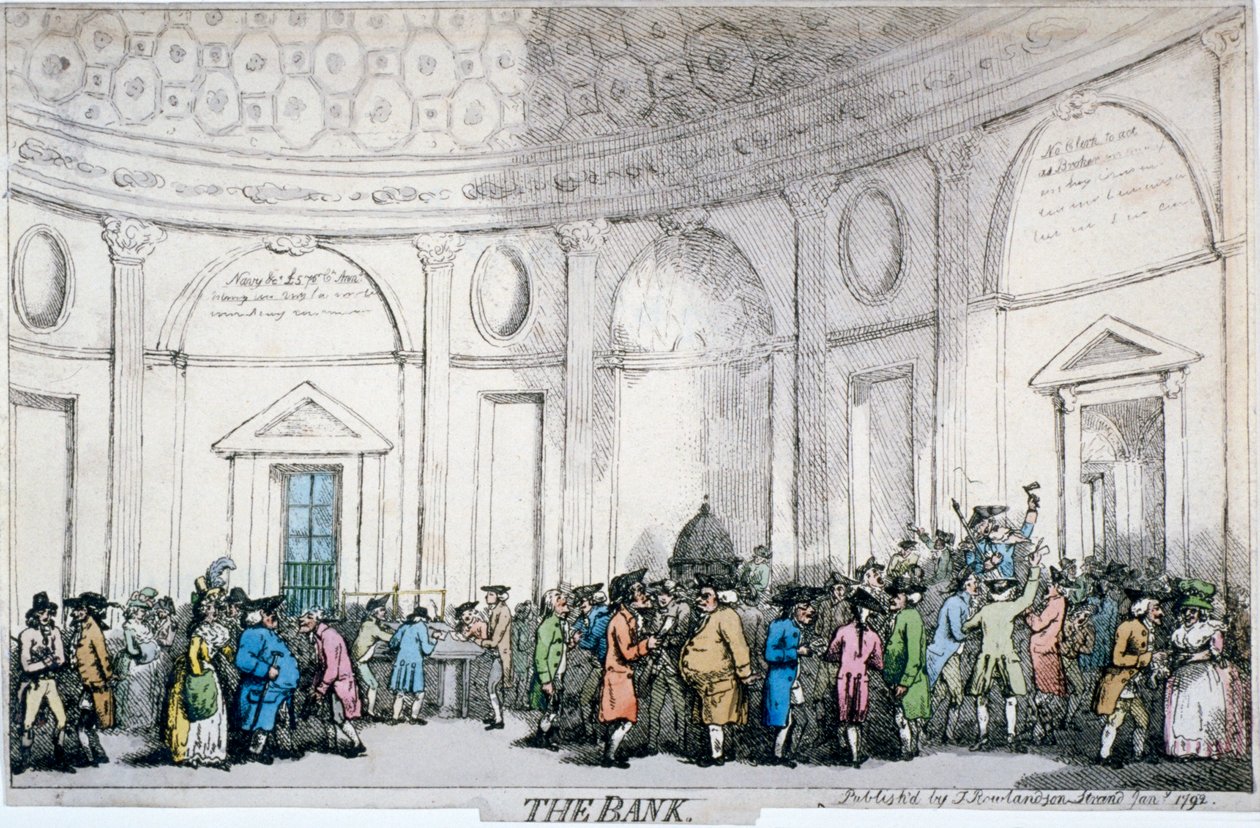 Vnitřní pohled na Bank of England, City of London, 1792. od Thomas Rowlandson