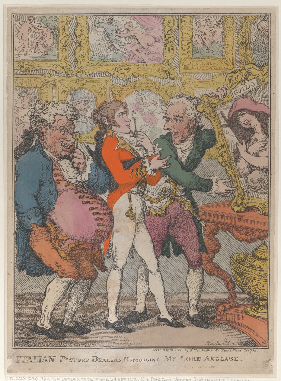 Italští prodejci obrázků Humbugging My Lord Anglaise, 30. května 1812, 30. května 1812. od Thomas Rowlandson