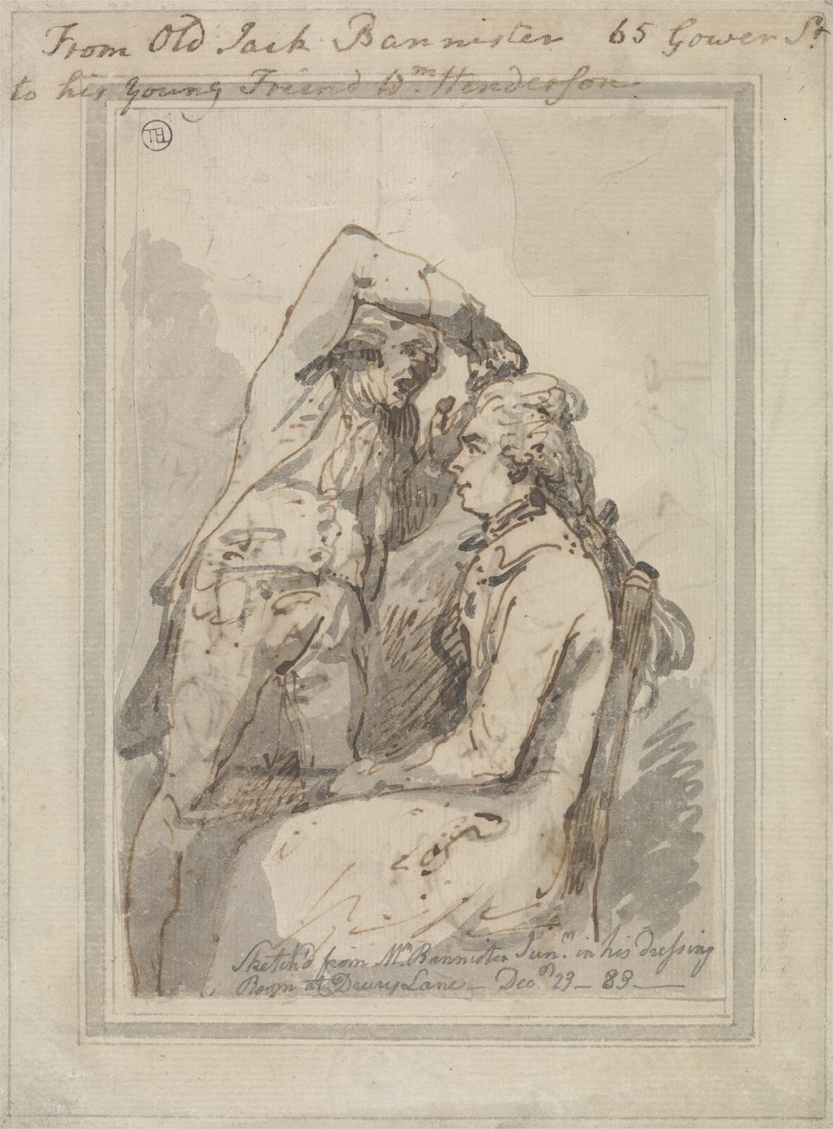 John Bannister ve své šatně na Drury Lane od Thomas Rowlandson