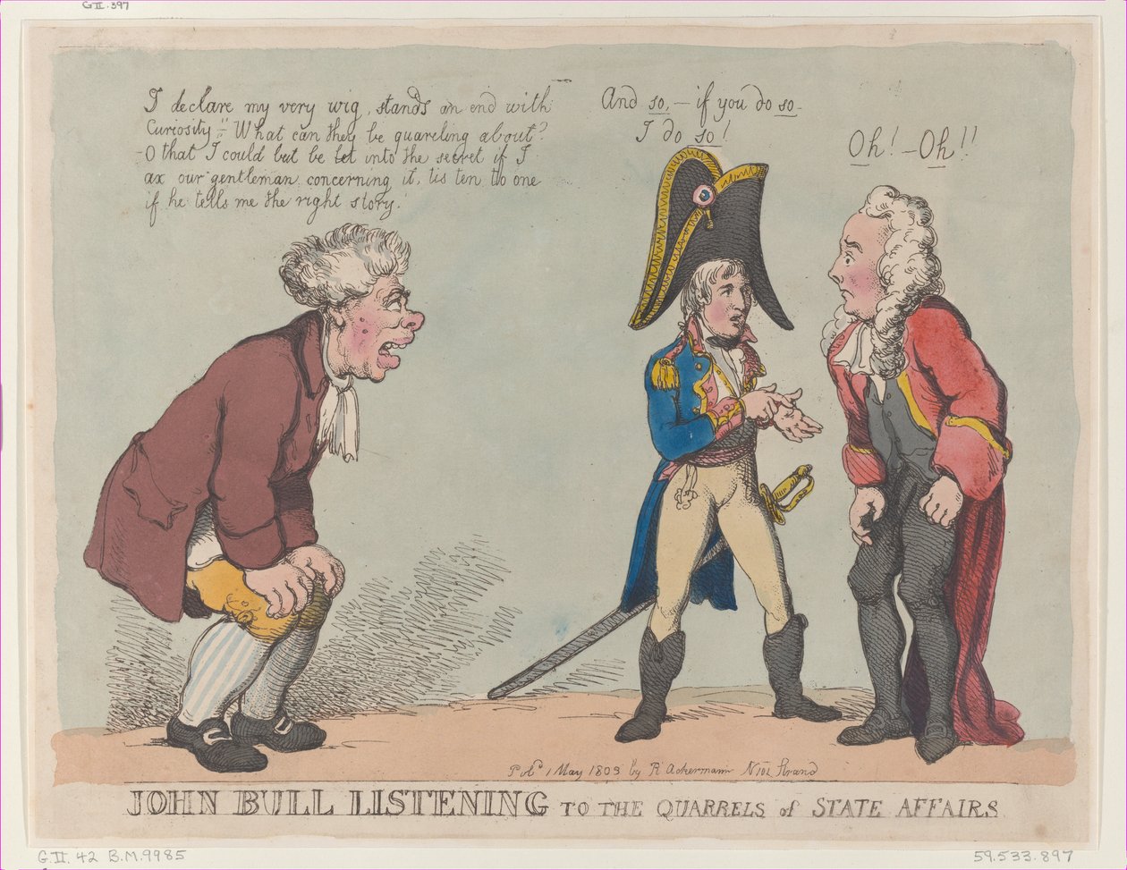 John Bull naslouchání sporům o státní záležitosti, 1. května 1803, 1. května 1803. od Thomas Rowlandson