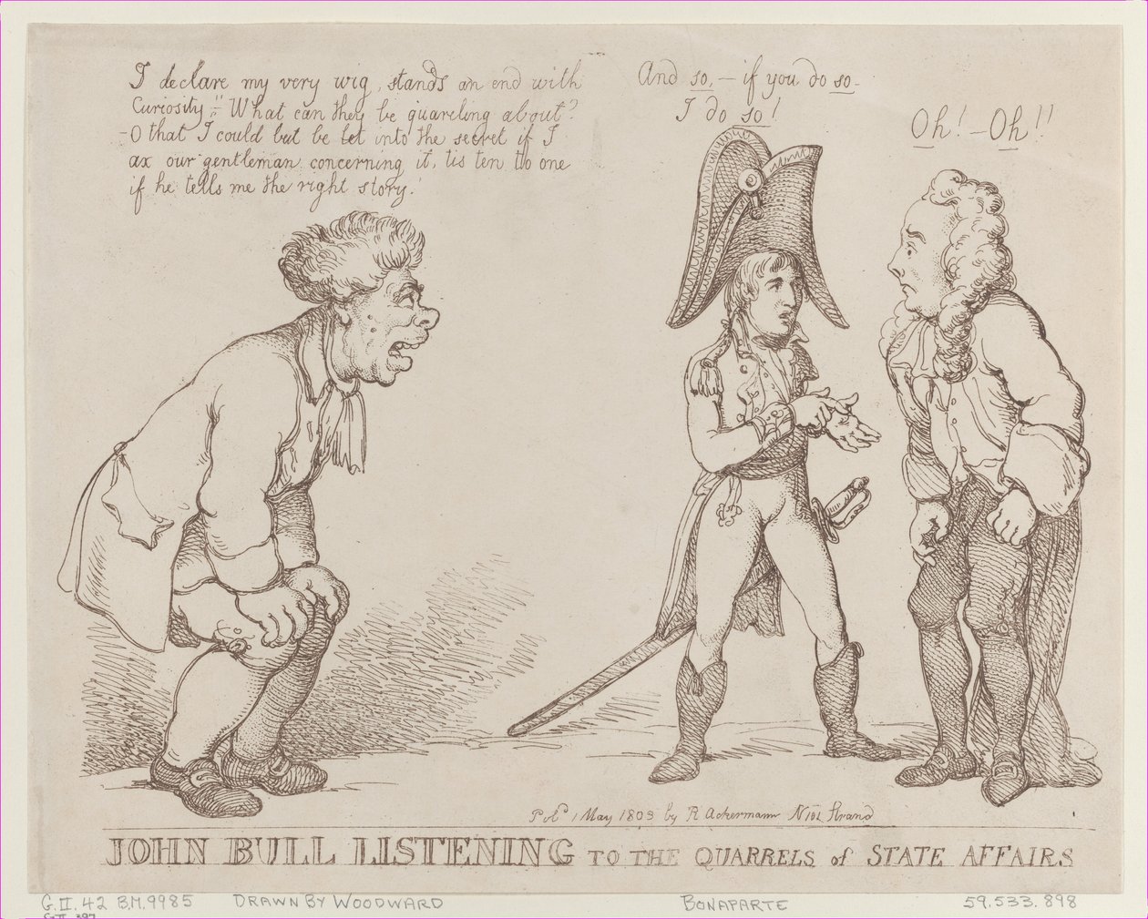 John Bull naslouchání sporům o státní záležitosti, 1. května 1803, 1. května 1803. od Thomas Rowlandson