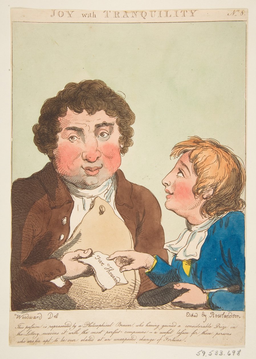 Radost s klidem Le Brun Travested aneb karikatury vášní, 21. ledna 1800. od Thomas Rowlandson