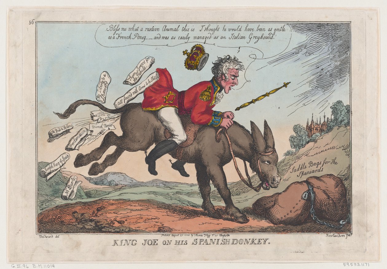 Král Joe na svém španělském oslu, 27. srpna 1808, 27. srpna 1808. od Thomas Rowlandson