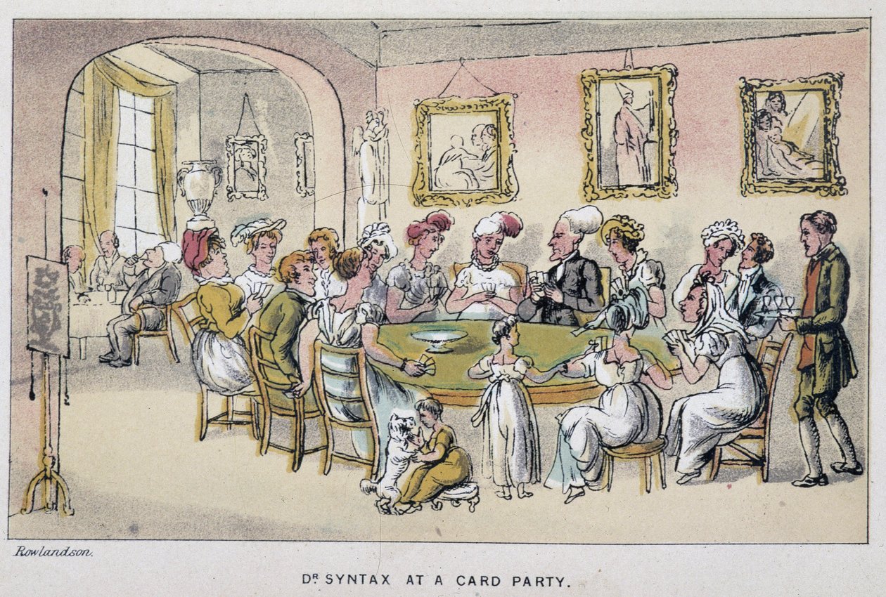 La docteur à une partie de cartes - ve „“ třech cestách doktora Syntaxe: při hledání malebné útěchy a manželky““ od Williama Combe, nemocného. Rowlandson od Thomas Rowlandson