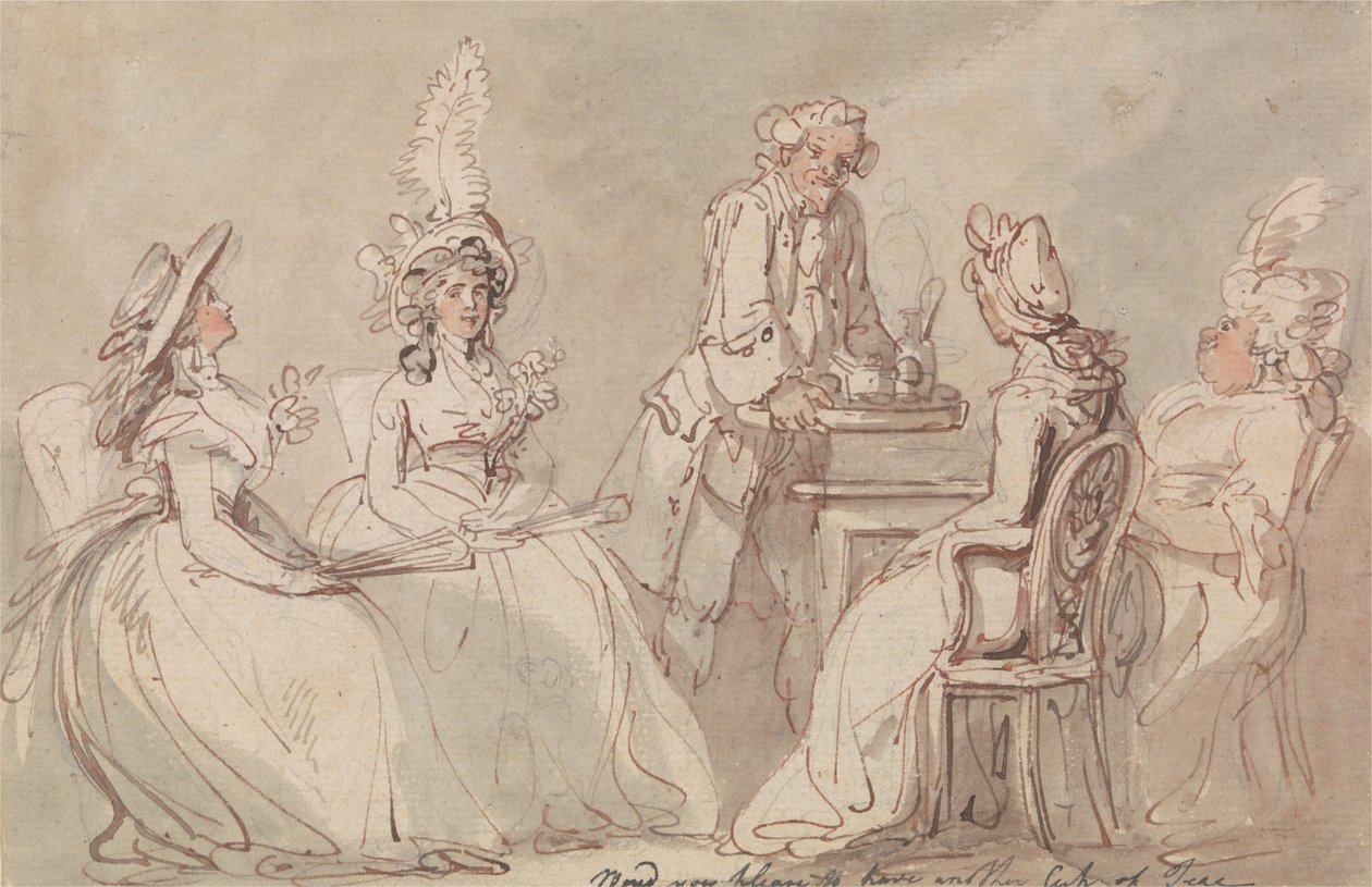 Dámy u čaje od Thomas Rowlandson