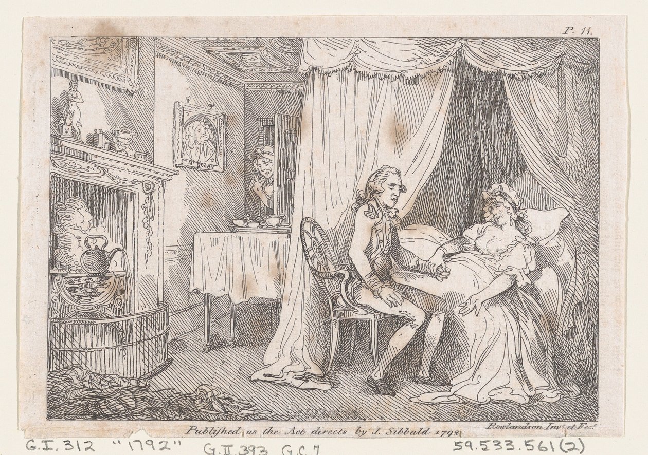 Lady Booby se pokouší svést neposkvrněného Josepha z The Adventures of Joseph Andrew..., 1792. od Thomas Rowlandson