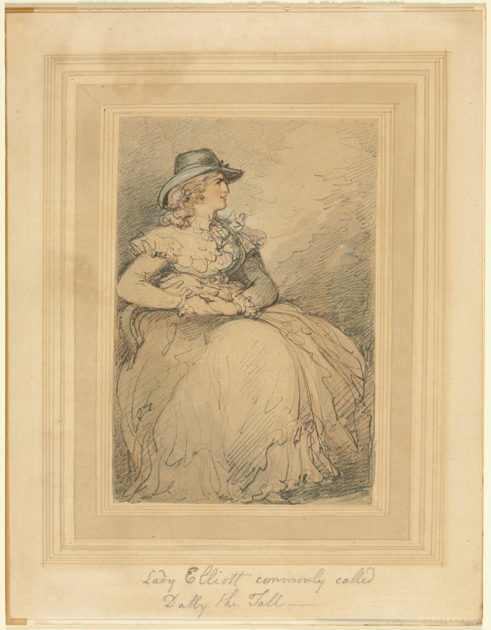 Lady Elliot, běžně nazývaná Dolly The Tall, 17751827. od Thomas Rowlandson