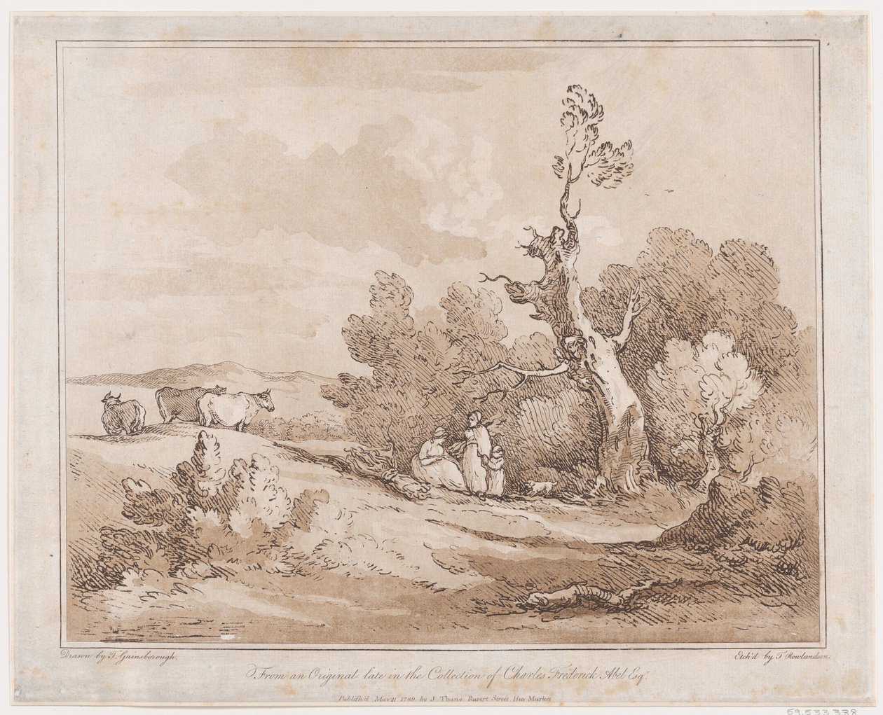 Krajina s postavami sbírajícími dřevo pod sukovitými stromy, 21. května 1789, 21. května 1789. od Thomas Rowlandson