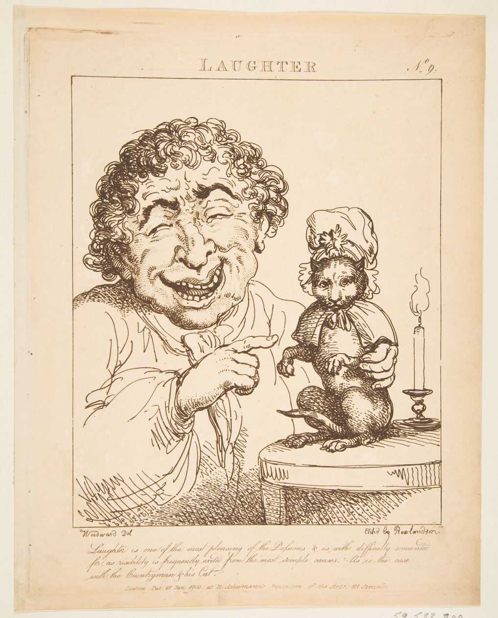 Laughter Le Brun Travested aneb karikatury vášní, 21. ledna 1800. od Thomas Rowlandson