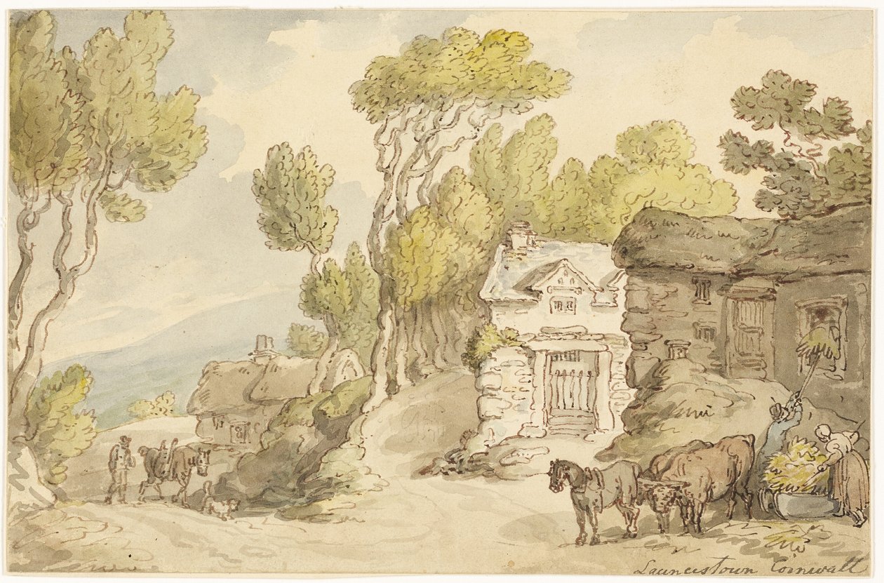 Launcetown Cornwall od Thomas Rowlandson