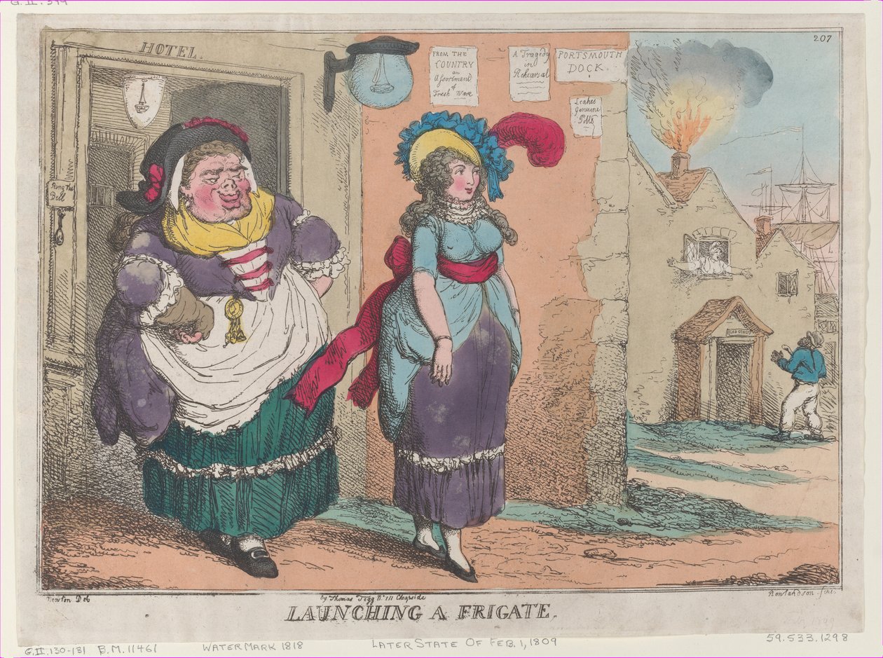 Vypuštění fregaty, [1. února 1809], dotisk., [1. února 1809], dotisk. od Thomas Rowlandson