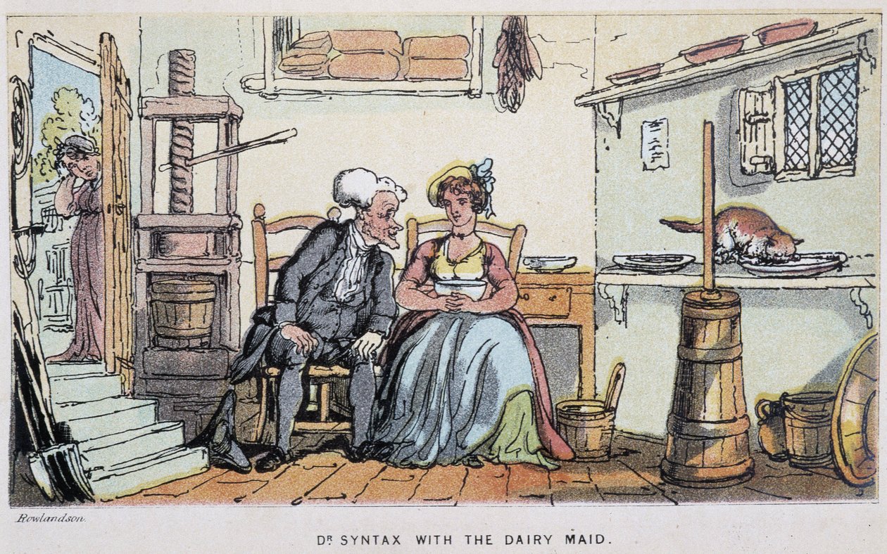 Le docteur avec une sluha - ve „“ třech cestách doktora Syntaxe: při hledání malebné útěchy a manželky“ od Williama Combe, nemocného. Rowlandson od Thomas Rowlandson