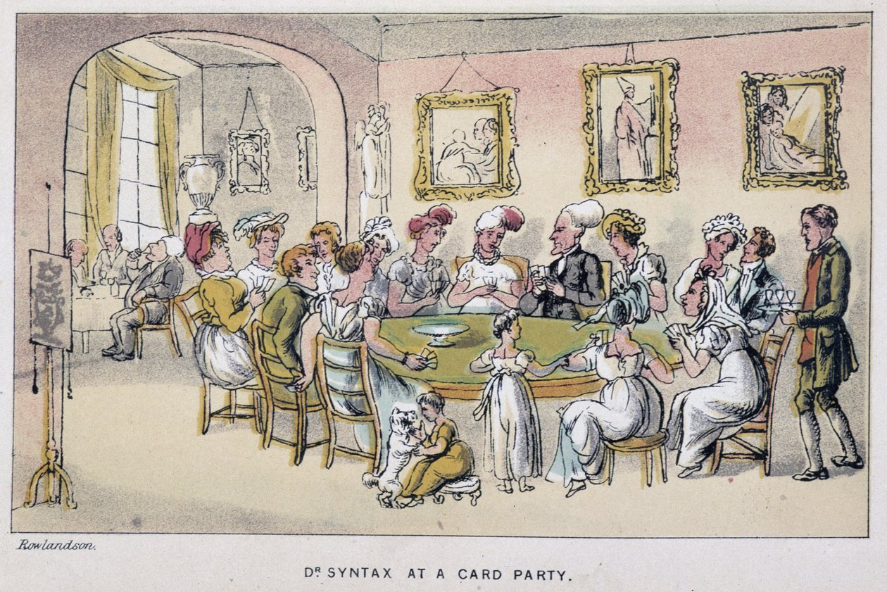 Le docteur à une partie de cartes - ve „“ třech cestách doktora Syntaxe: při hledání malebné útěchy a manželky““ od Williama Combe, nemocného. Rowlandson od Thomas Rowlandson