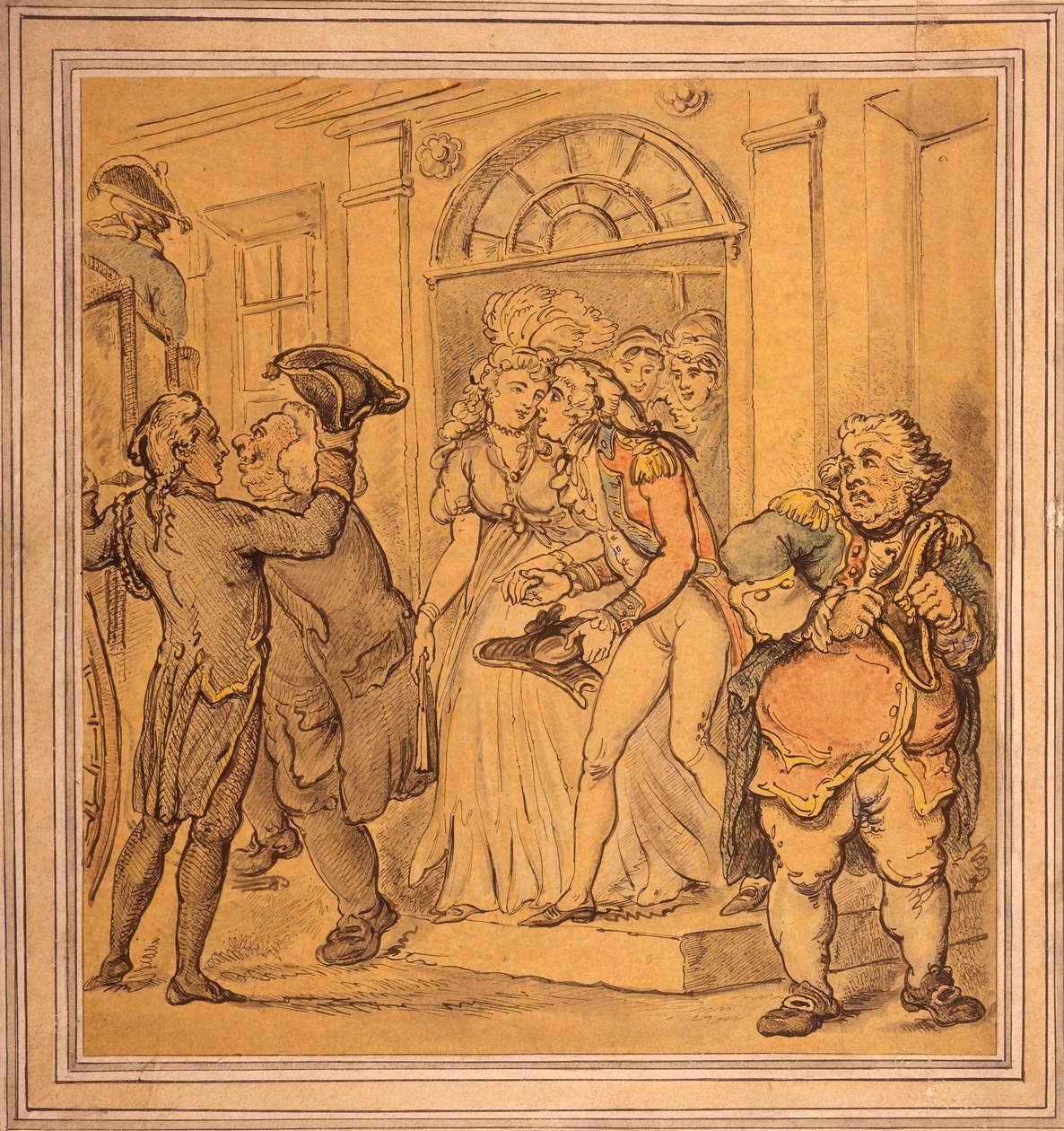 Odcházení po večírku, konec 18.-začátek 19. století od Thomas Rowlandson