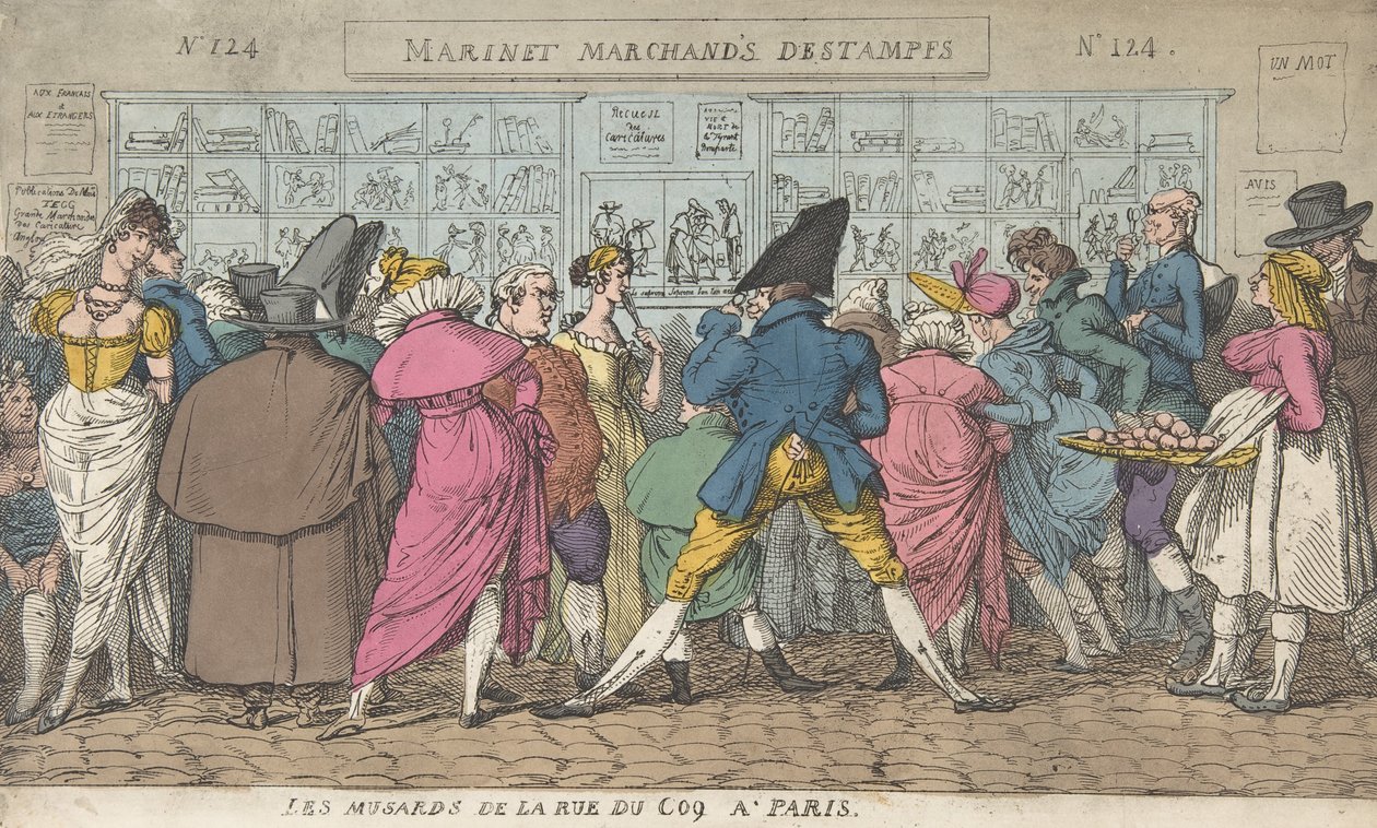 Musards z Rue du Coq v Paříži Dawdlers z Rue Coq, Paříž, ca. 1810, ca. 1810. od Thomas Rowlandson