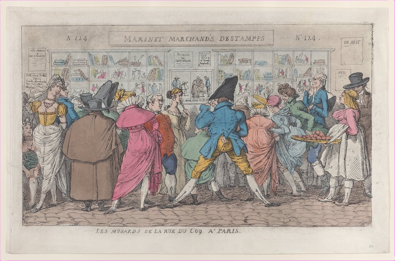 Musards z Rue du Coq v Paříži Dawdlers z Rue Coq, ca. 1810, ca. 1810. od Thomas Rowlandson