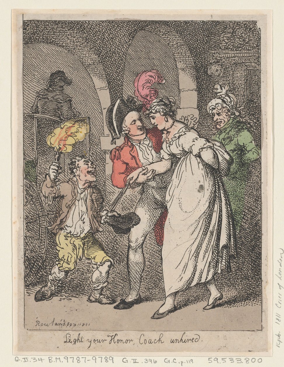 Zapalte svou čest, trenér nenajatý, 1811., 1811. od Thomas Rowlandson