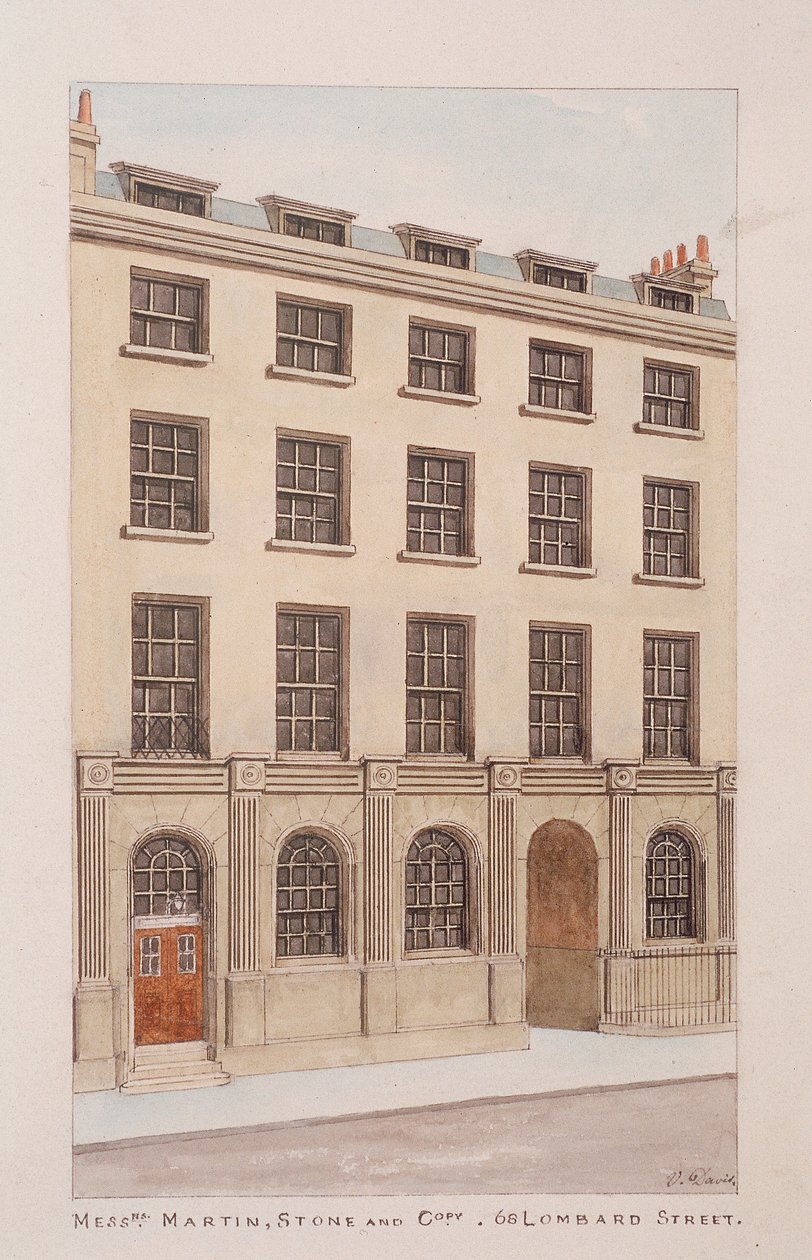 Lombard Street, Londýn, c1850 od Thomas Rowlandson