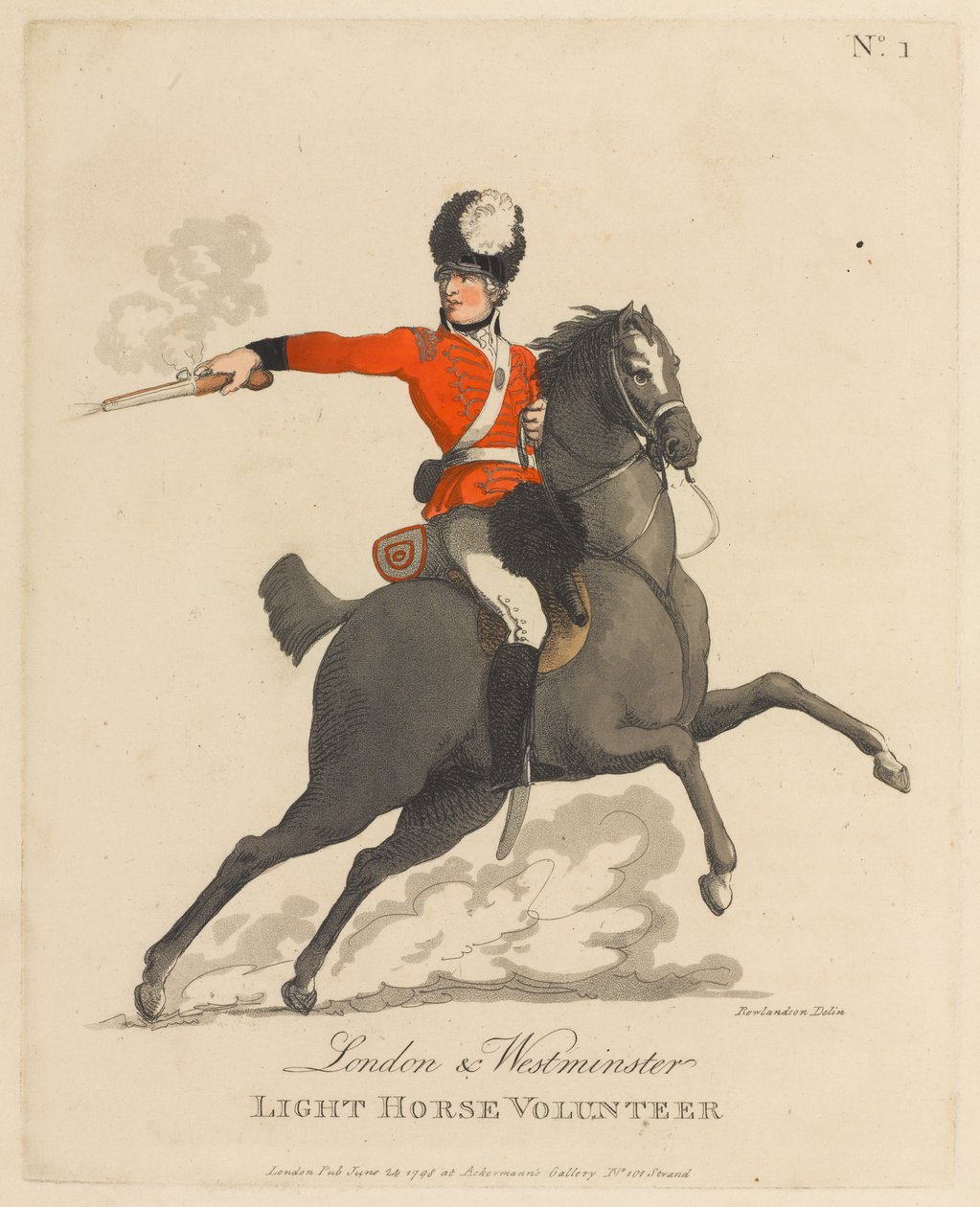Londýn a Westminster Light Horse Volunteer od Thomas Rowlandson