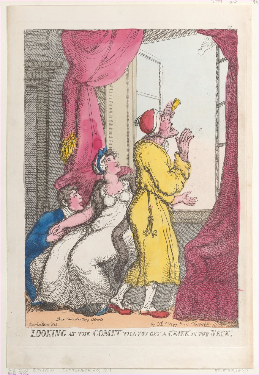 Dívat se na kometu, dokud nedostaneš krk v krku, 20. září 1811, 20. září 1811. od Thomas Rowlandson