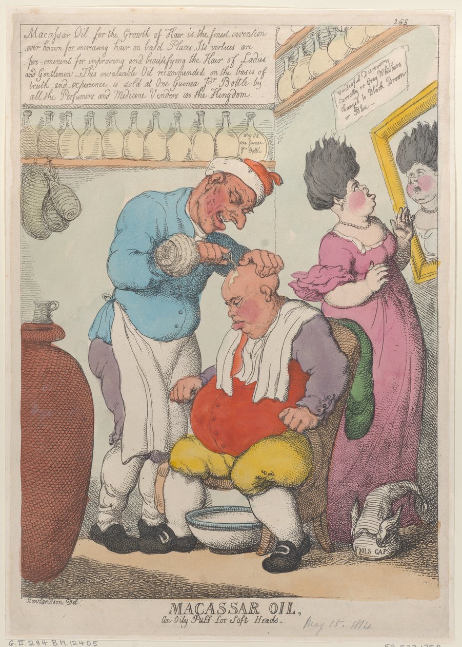 Macassar Oil, Oily Puff for Soft Heads, 15. března 1814., 15. března 1814. od Thomas Rowlandson
