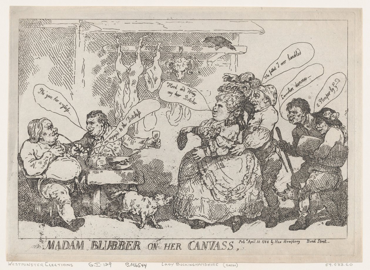 Madam Blubber On Her Canvass, 22. dubna 1784, 22. dubna 1784. od Thomas Rowlandson