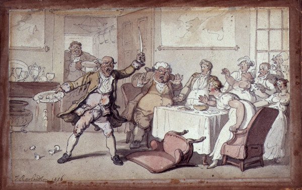 Šílenství u jídelního stolu od Thomas Rowlandson