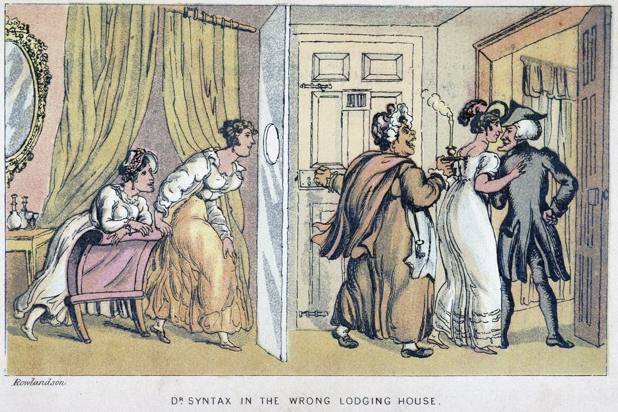 Maison close - in “” Tři cesty doktora Syntaxe při hledání malebné útěchy a manželky”” William Combe, nemocný. od Rowlandson, John Camden Hotten, Picadilly, Londýn od Thomas Rowlandson
