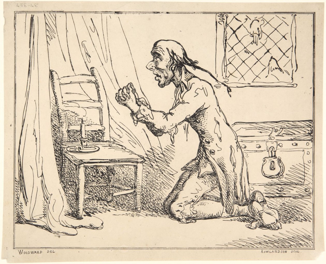 Modlící se muž od Thomas Rowlandson