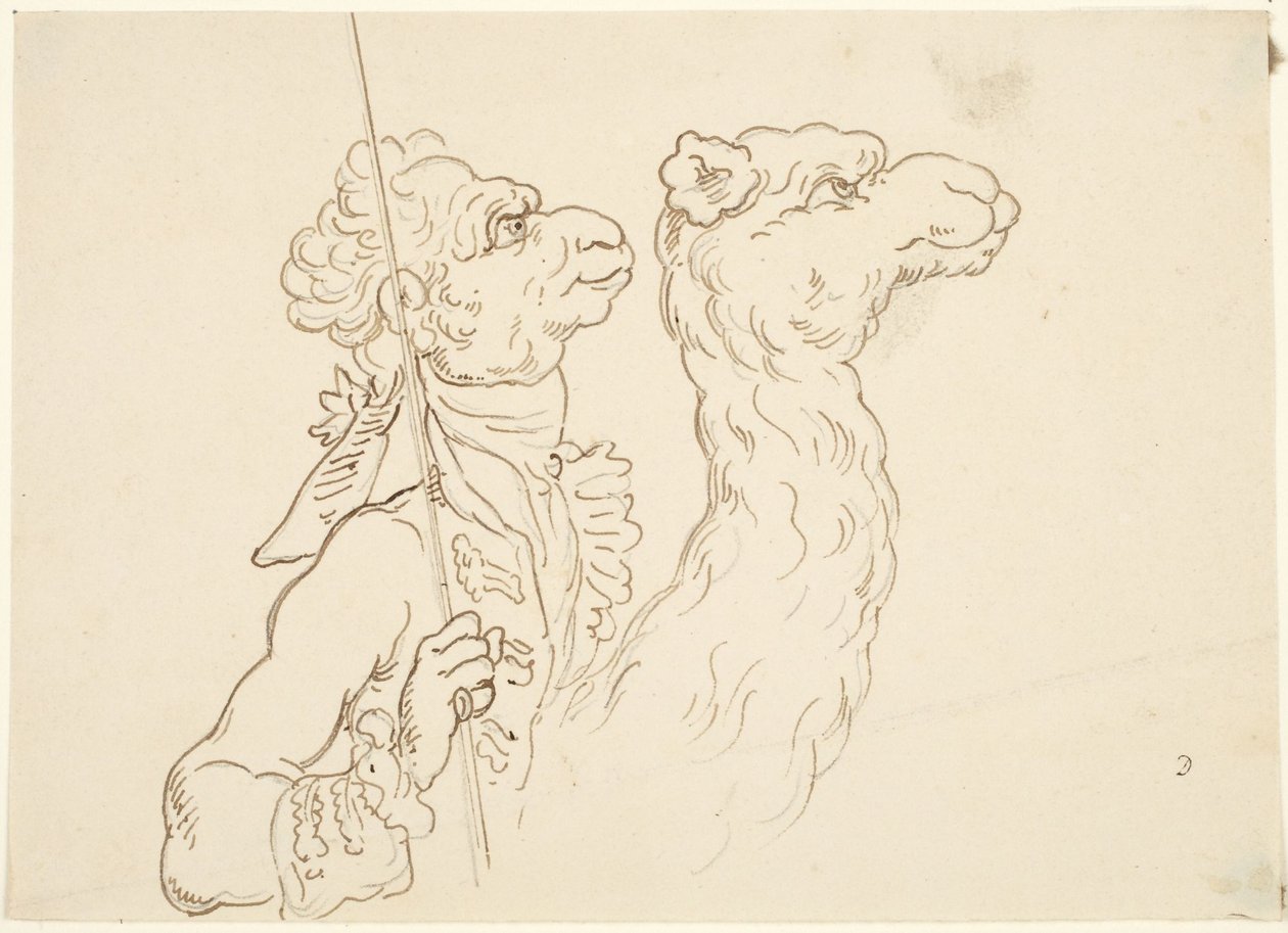 Člověk a velbloud od Thomas Rowlandson