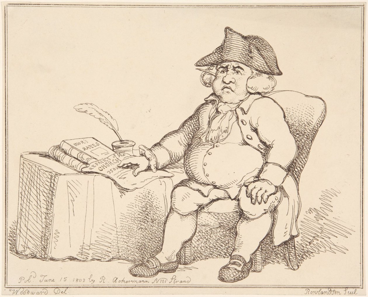 Muž u stolu od Thomas Rowlandson