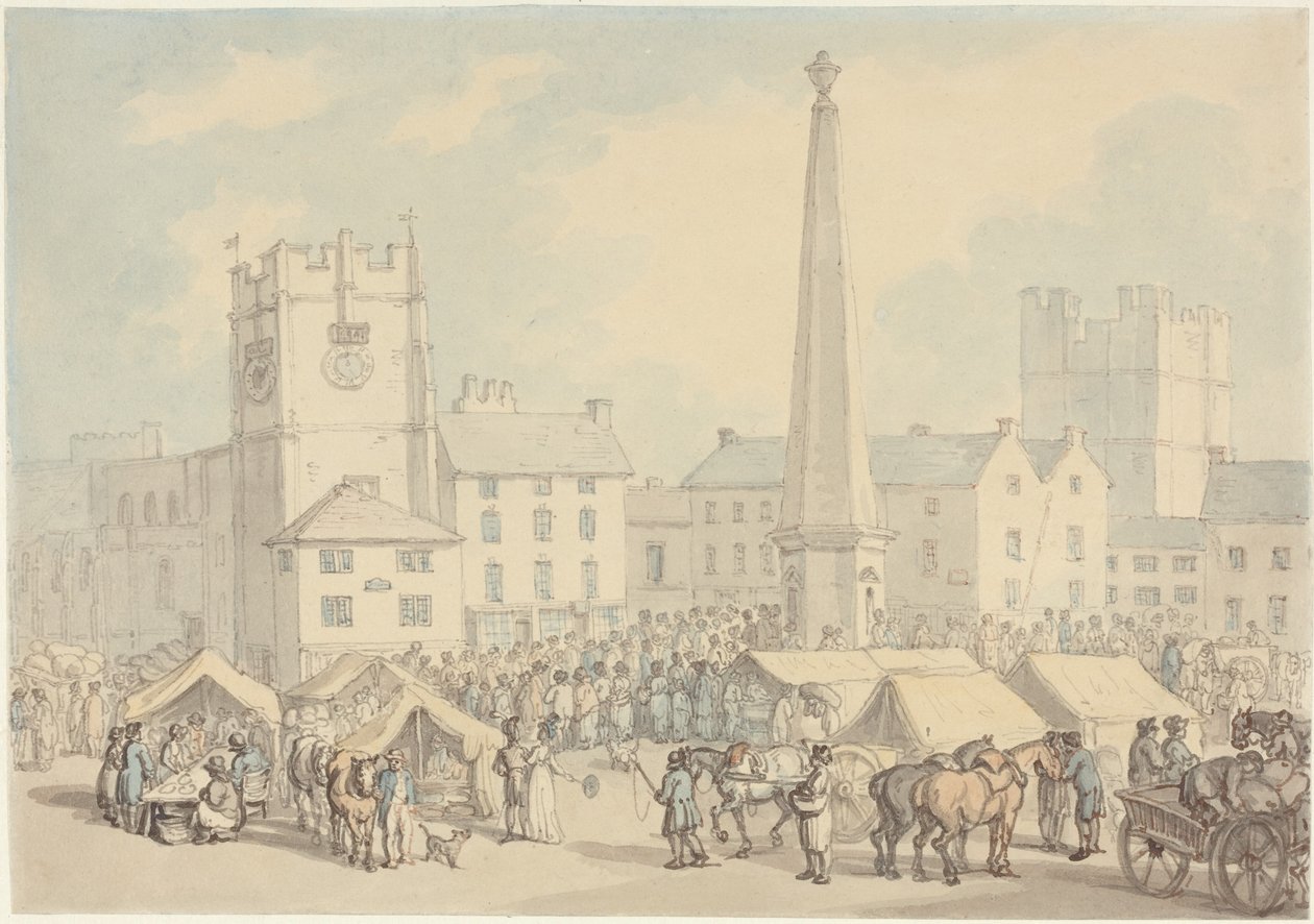 Tržní den v Richmondu v Yorkshire od Thomas Rowlandson