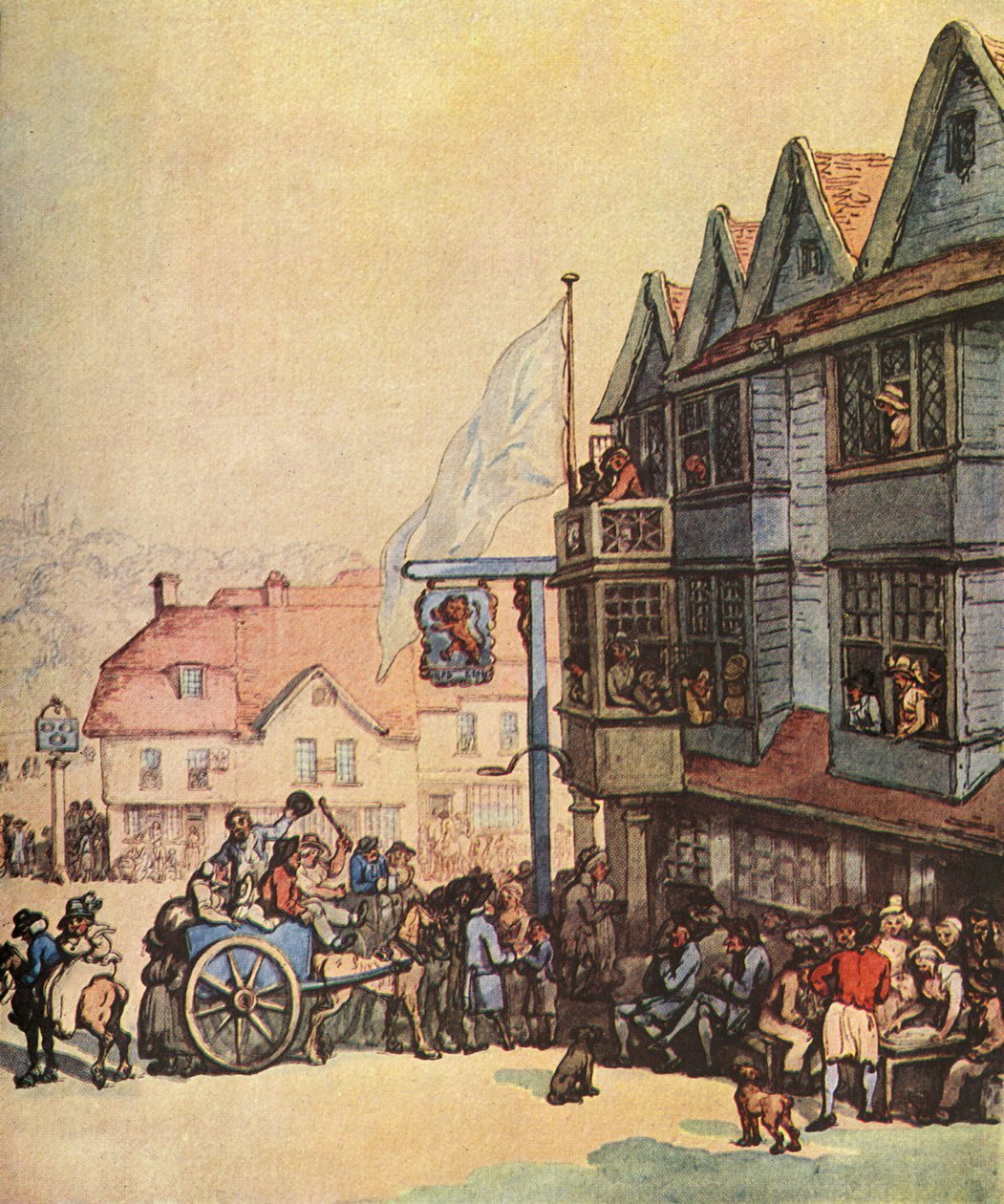 Market Day mimo Old Red Lion v Greenwichi, 1938 od Thomas Rowlandson