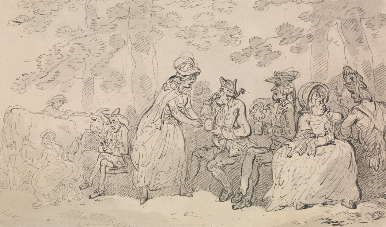 Dojnice a pánové v St. James’s Parku od Thomas Rowlandson