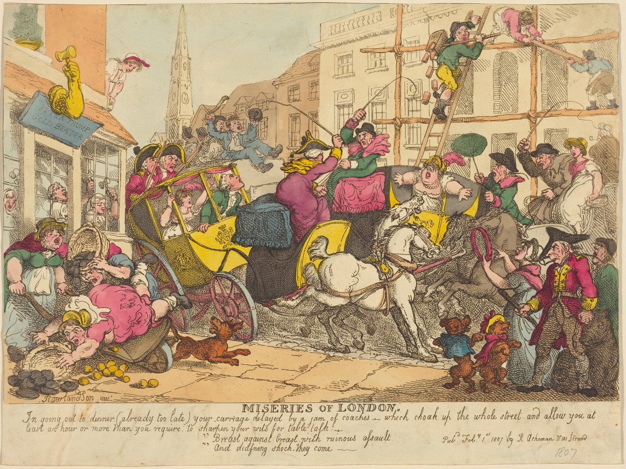 Utrpení Londýna od Thomas Rowlandson