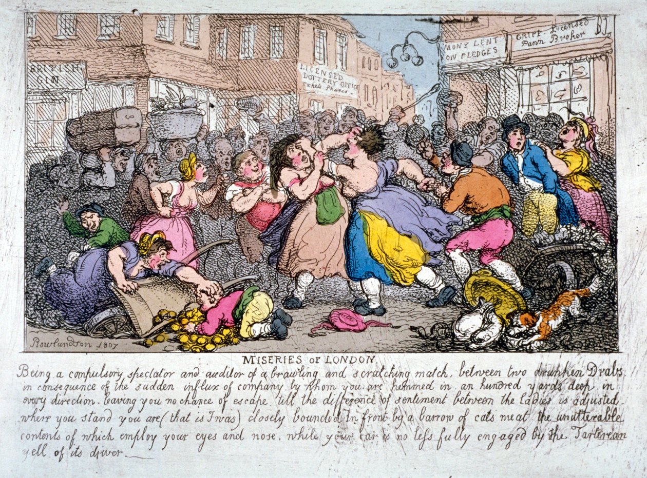 „Bída Londýna“, 1807 od Thomas Rowlandson