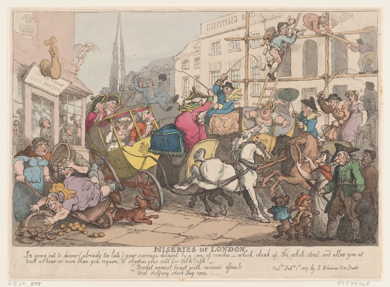 Miseries of London: Going out to Dinner, 1. února 1807, 1. února 1807. od Thomas Rowlandson