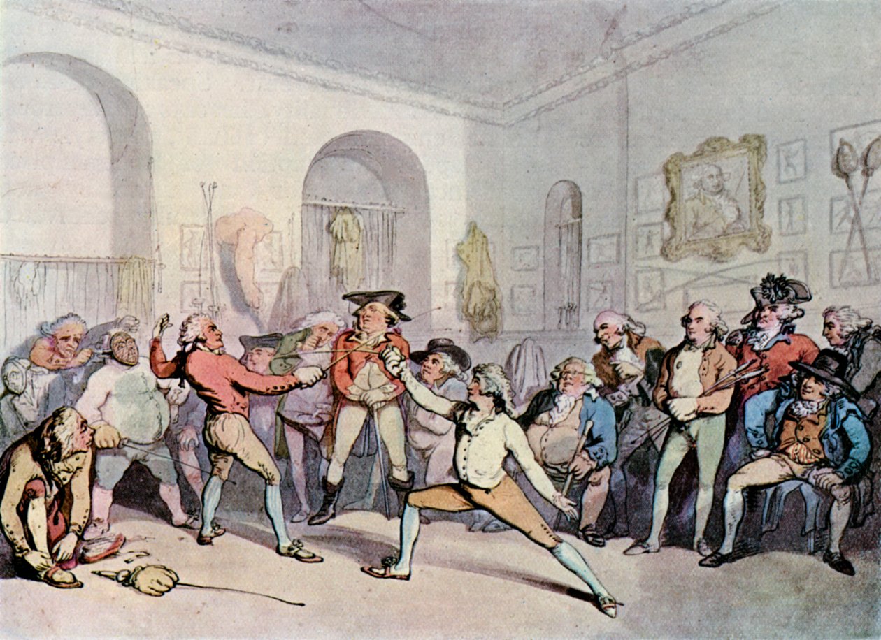 Šermířská akademie pana H Angelose, 1791, 1929 od Thomas Rowlandson