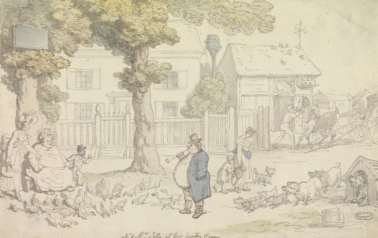 Manželé Jollyovi ve svém venkovském sídle od Thomas Rowlandson
