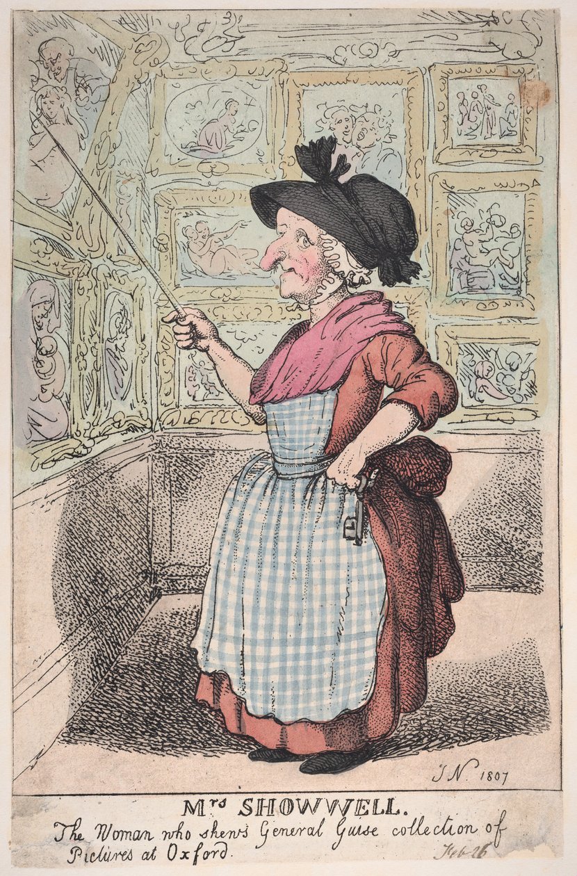 Paní Showell, žena, která ukazuje sbírku obrázků generála Guise v O..., 26. února 1807. od Thomas Rowlandson