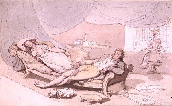 Hudba doma (pero a inkoust, akvarel) od Thomas Rowlandson