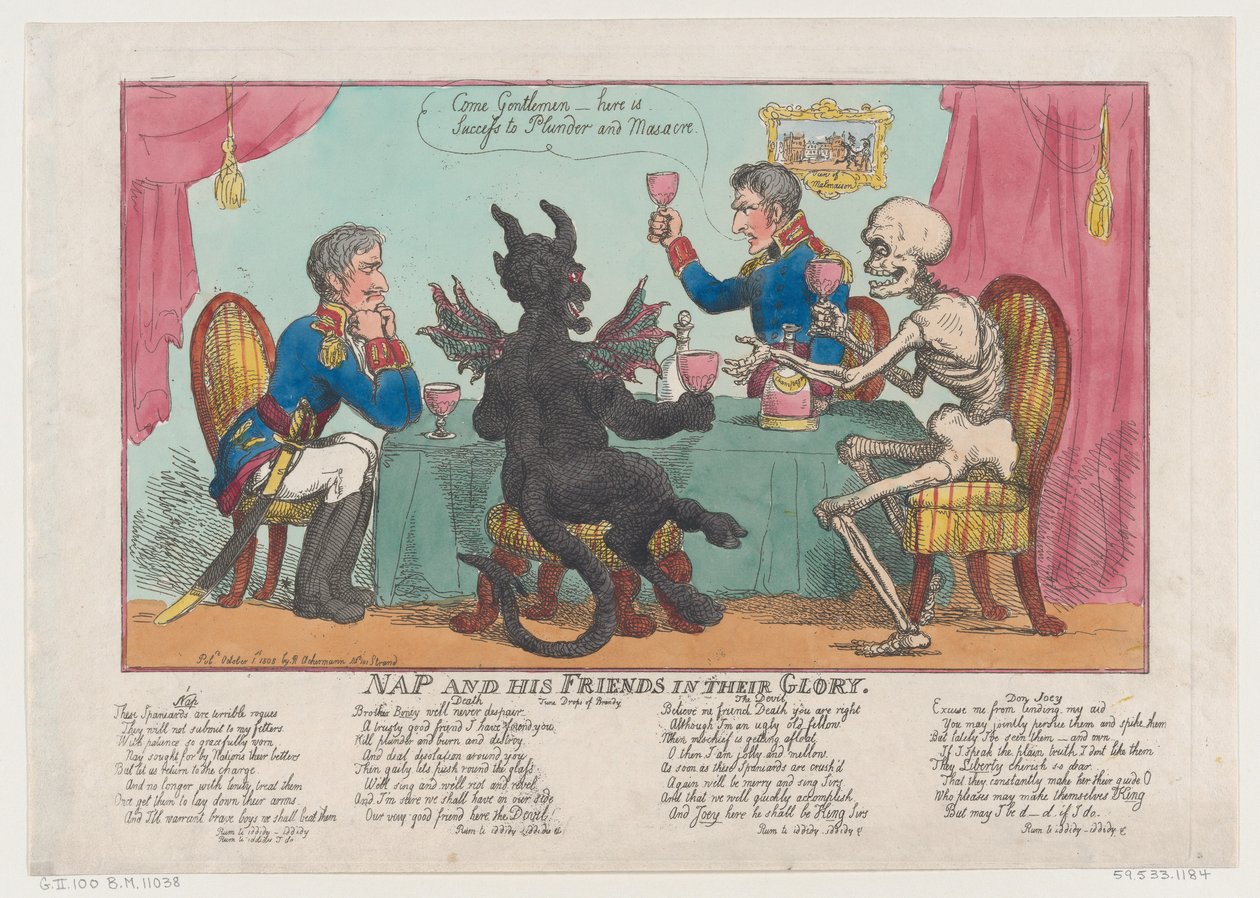 Nap a jeho přátelé ve své slávě, 1. října 1808, 1. října 1808. od Thomas Rowlandson