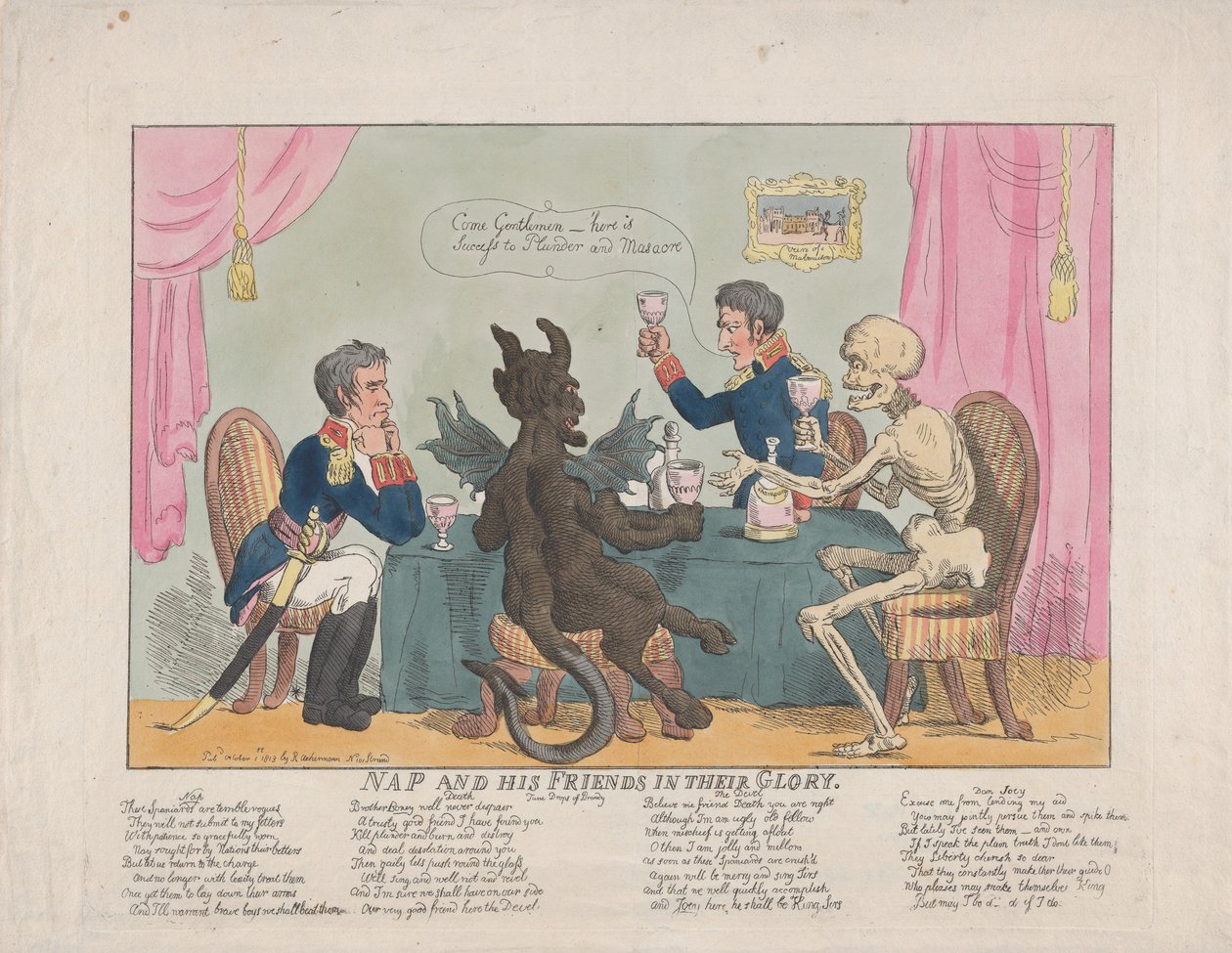 Nap a jeho přátelé ve své slávě, 1. října 1813, 1. října 1813. od Thomas Rowlandson