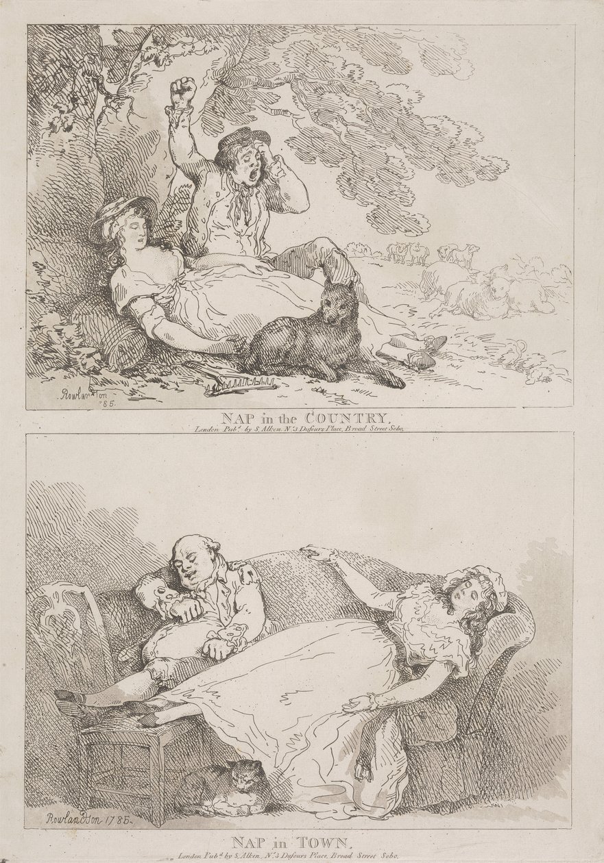 Odpočinek na venkově – Odpočinek ve městě od Thomas Rowlandson