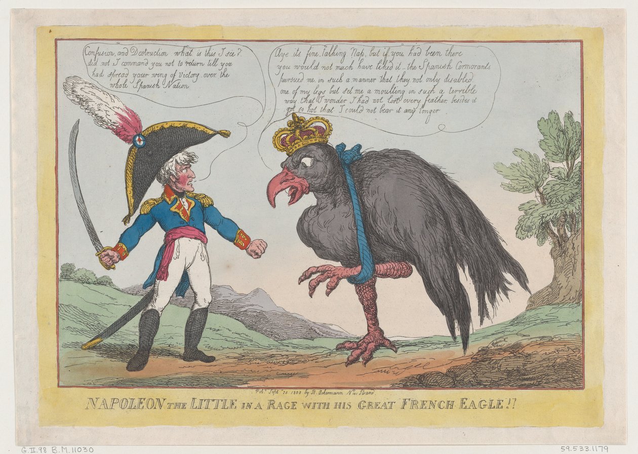 Napoleon Malý ve vzteku se svým velkým francouzským orlem!!, 20. září 1808, 20. září 1808 od Thomas Rowlandson